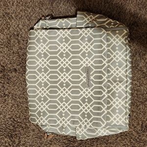 Petunia Pickle Bottom White and Gray Diaper Bag